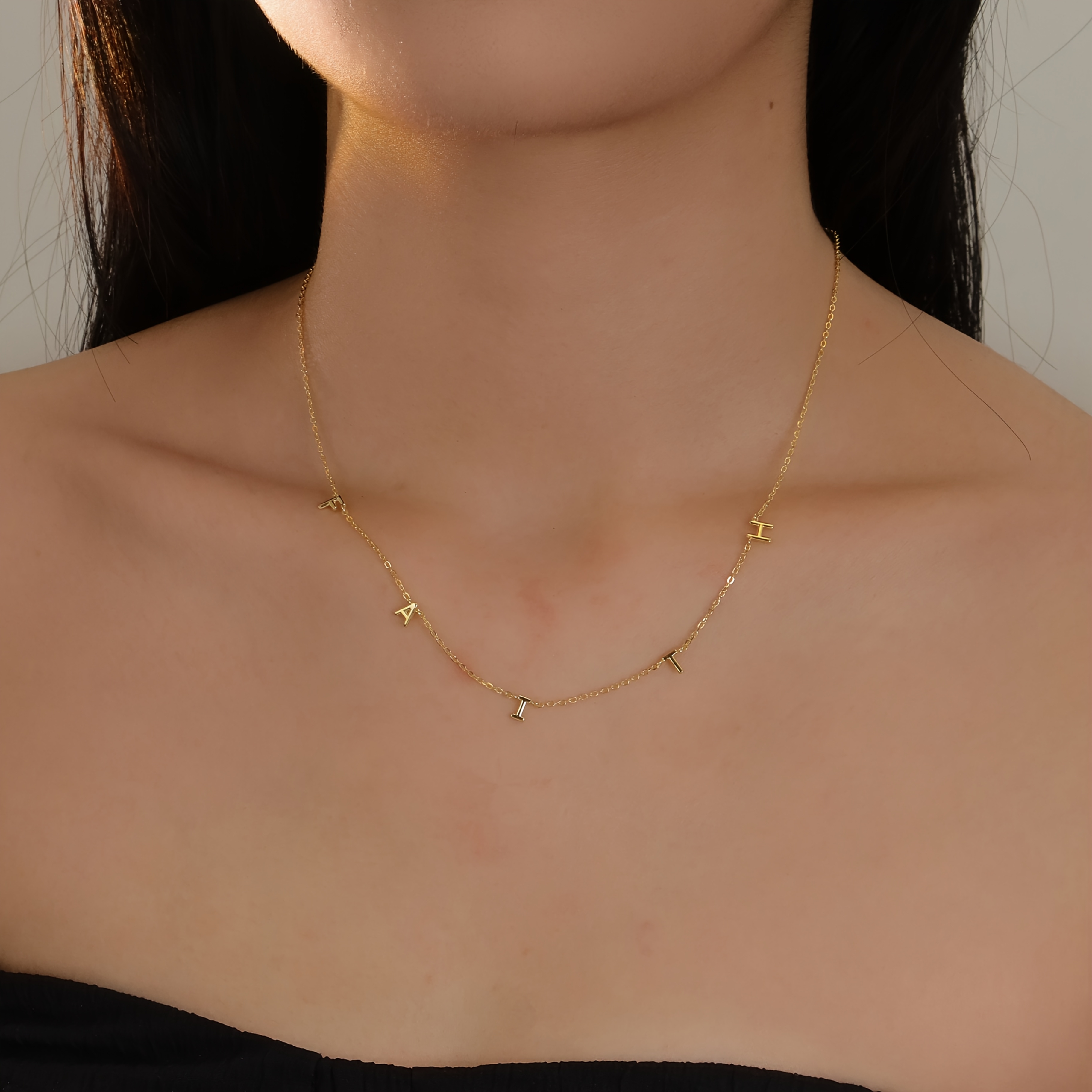 Versatile 925 Sterling Silver Letter 'FAITH' Necklace